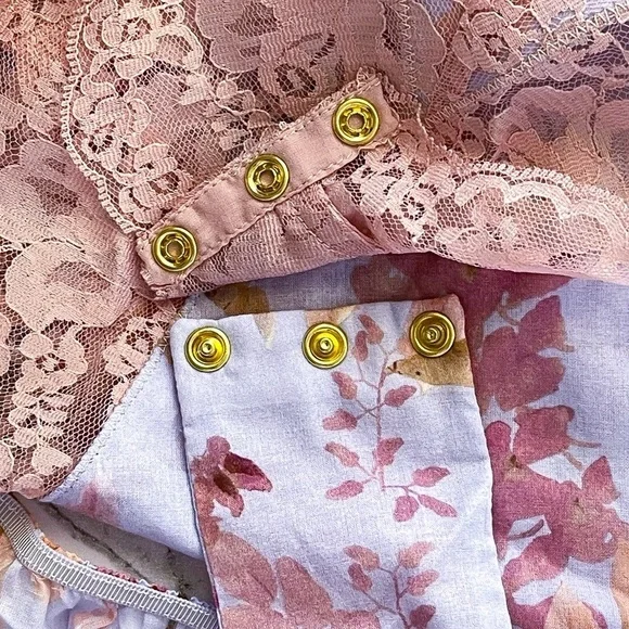 Zimmermann Botanica Teddy Bodysuit Lace Floral Pink Milettia Size 10 NWT - Picture 4 of 10